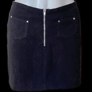 Suzy Sheir Black Faux Suede Mini Skirt